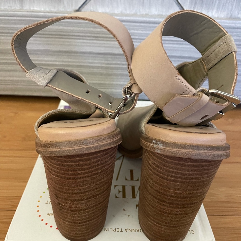 Marc Fisher Ml Vashi Ankle Strap Block Heels Taupe - image 4